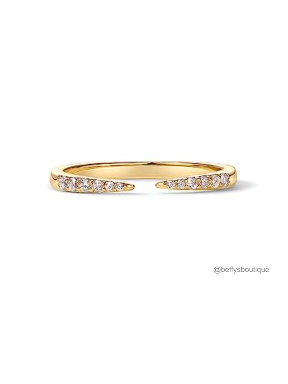 18K Gold Plated Open Eternity Ring Cubic Zirconia Stacking Band